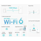 TP-LINK Powerline Wi-Fi Extender Via Existing Electrical Wiring AV1000 AX1500 Wi-Fi 6 (TL-WPA7817 KIT)