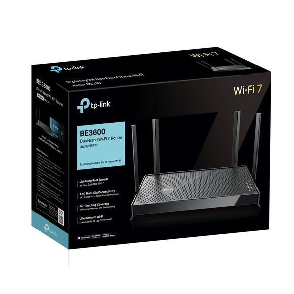 TP-LINK BE3600 Dual-Band Wi-Fi 7 Router (Archer BE230)