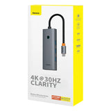 BASEUS ULTRAJOY SERIES 5-PORT USB-C HUB 4 USB-A 1 USB-C SAPCE GRAY