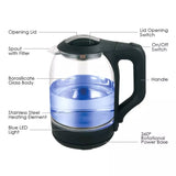 SANFORD ELECTRIC GLASS KETTLE BLACK 1.8L (SF3354EK)
