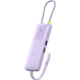 BASEUS DUAL FAST CHARGING 6 IN 1 HUB COSMIC BLACK /  NEBULA PURPLE