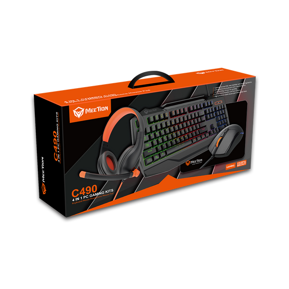 Meetion C490 4 in 1 PC Gaming Kits Keyboard, Mouse, Headphone and Mouse Pad - IBSouq