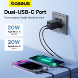 Baseus GaN5 Pro Fast Charger Dual Output USB-C 40W Cluster Black