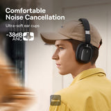 Baseus Bowie H1i Wireless Headphones, 100H Playtime, Hybrid ANC, Dual Hi-Res Audio, Bluetooth 5.3, LHDC, Low Latency, Foldable Over-Ear Headset with Type-C & 3.5mm, Cluster Black