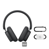 Baseus Bowie H1i Wireless Headphones, 100H Playtime, Hybrid ANC, Dual Hi-Res Audio, Bluetooth 5.3, LHDC, Low Latency, Foldable Over-Ear Headset with Type-C & 3.5mm, Cluster Black