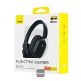 Baseus Bowie H1i Wireless Headphones, 100H Playtime, Hybrid ANC, Dual Hi-Res Audio, Bluetooth 5.3, LHDC, Low Latency, Foldable Over-Ear Headset with Type-C & 3.5mm, Cluster Black
