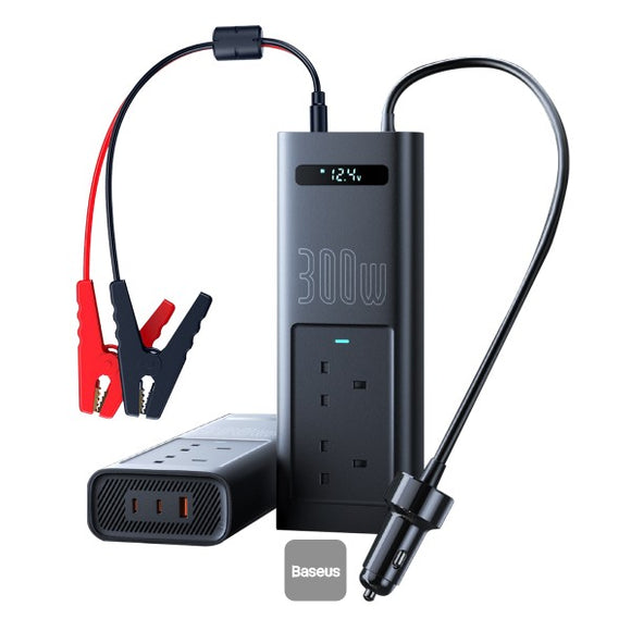 BASEUS 300W CAR POWER INVERTER WITH SMART DISPLAY 5 PORT