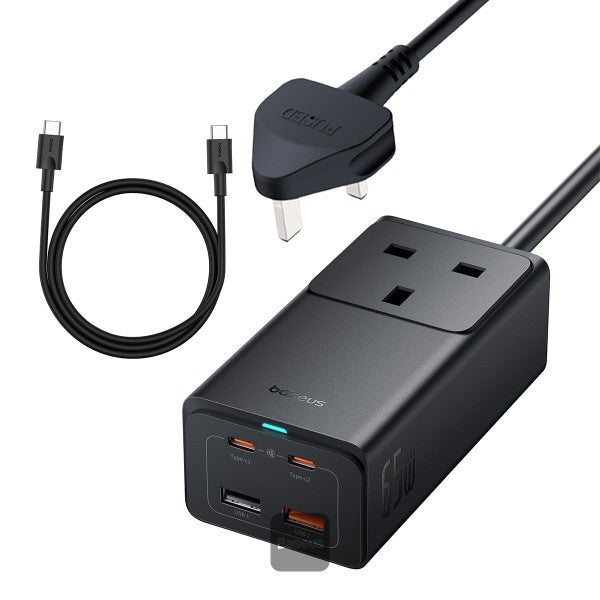 Baseus Gan Car Charger Baseus GaN5 PowerCombo ON Power Strip AC+2U