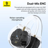 Baseus Bass 15 Clip Open TWS Earbuds Stellar White