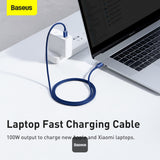 Baseus Crystal Shine Series 100W Fast Charging Cable Type-C to Type-C - 480Mbps Data Cable - 1.2M