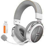 MEETION MT-BTH013-B Gaming Headset White, Wireless 2.4G + Bluetooth 5.3, 50mm Drivers, 40H Battery, Detachable Mic, 15ms Low Latency, PS5 PS4 PC & Nintendo Switch