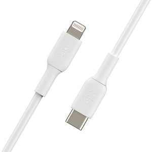 Belkin USB-C CABLE WITH LIGHTINING CONNECTOR 1Mtr WHITE