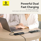 BASEUS DUAL FAST CHARGING 6 IN 1 HUB COSMIC BLACK /  NEBULA PURPLE