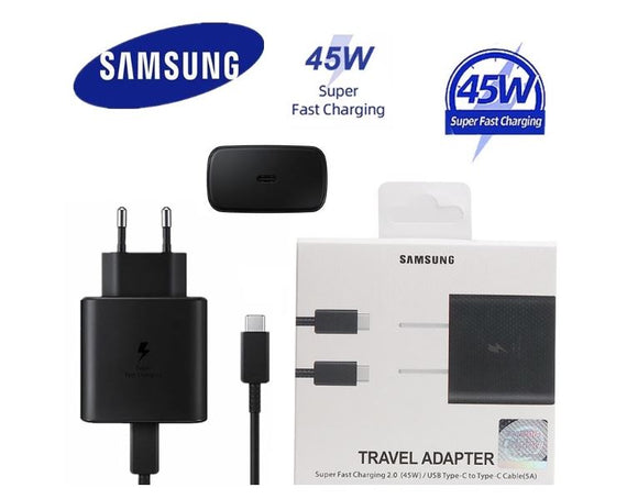 SAMSUNG 45W PD TRAVEL ADAPTER USB-C, WITH USB-C TO USB-C CABLE (5A/1.8M) - IBSouq