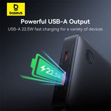 BASEUS AIRPOW LITE POWER BANK 10000mAh 22.W BUILT IN DUAL CABLE COSMIC BLACK