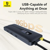 BASEUS DUAL FAST CHARGING 6 IN 1 HUB COSMIC BLACK /  NEBULA PURPLE
