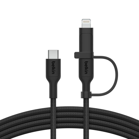 Belkin BoostCharge 2-in-1 Cable with USB-C and Lightning Connector 60W Black