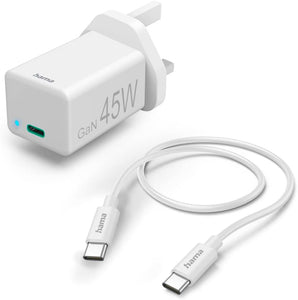 Hama Mini Charger KIT 45W White USB-C - IBSouq