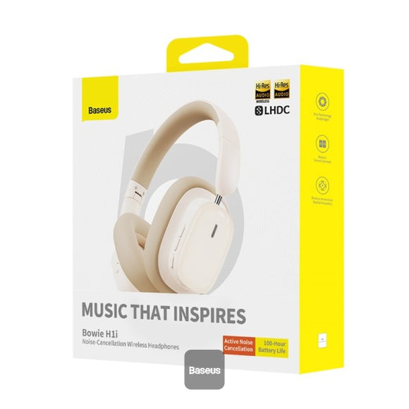 Baseus Bowie H1i Noise Cancellation Wireless Headphones Stellar White