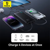 BASEUS AIRPOW LITE POWER BANK 10000mAh 22.W BUILT IN DUAL CABLE COSMIC BLACK