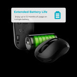 Rapoo Wireless Optical Mouse Black (M10PLUS)