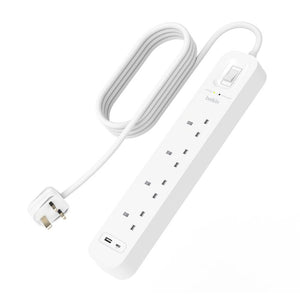 Belkin Surge Protector with USB-C and USB-A Ports (4 Outlets with 1USB-C & 1USB-A) 18W
