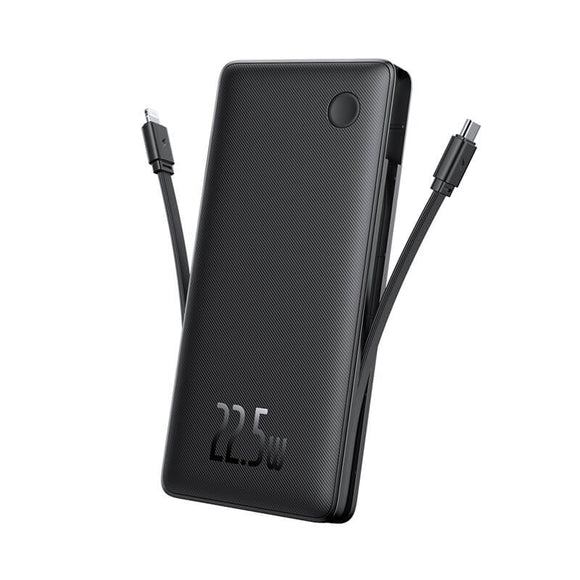 BASEUS AIRPOW LITE POWER BANK 10000mAh 22.W BUILT IN DUAL CABLE COSMIC BLACK