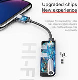 Baseus Audio Converter 3 in 1 Lightning Male to Dual Lightning and 3.5mm Female Adapter (L52)