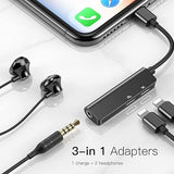 Baseus Audio Converter 3 in 1 Lightning Male to Dual Lightning and 3.5mm Female Adapter (L52)