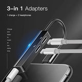 Baseus Audio Converter 3 in 1 Lightning Male to Dual Lightning and 3.5mm Female Adapter (L52)