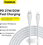 Baseus Fast Charging cable Pudding Series Type-c to lightning 20w 1.2m White