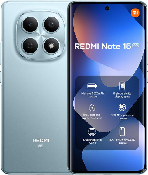REDMI NOTE 15 5G 8GB RAM 256GB ROM GLACIER BLUE (25098RA98G)