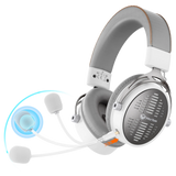 MEETION MT-BTH013-B Gaming Headset White, Wireless 2.4G + Bluetooth 5.3, 50mm Drivers, 40H Battery, Detachable Mic, 15ms Low Latency, PS5 PS4 PC & Nintendo Switch