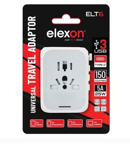 Elexon Universal Travel Adapter ELT6 WHITE - IBSouq