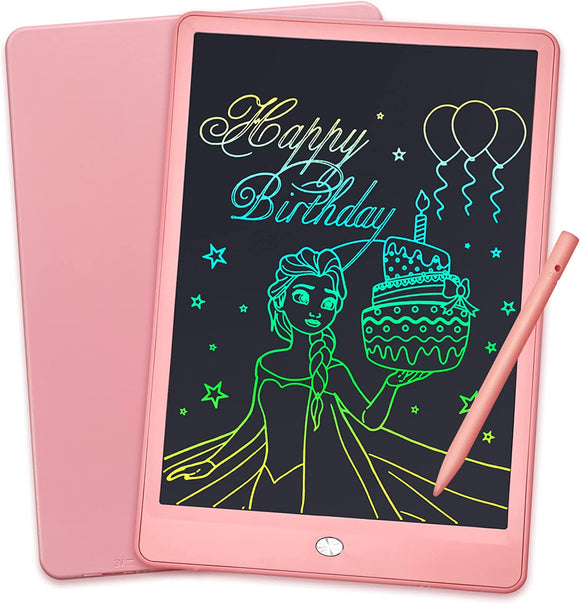 LCD Writing Tablet 10 Inch Colorful Screen Drawing Tablet Pink - IBSouq