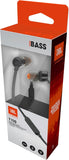 JBL TUNE110 Wired Universal In-Ear Headphone, Black / WHITE