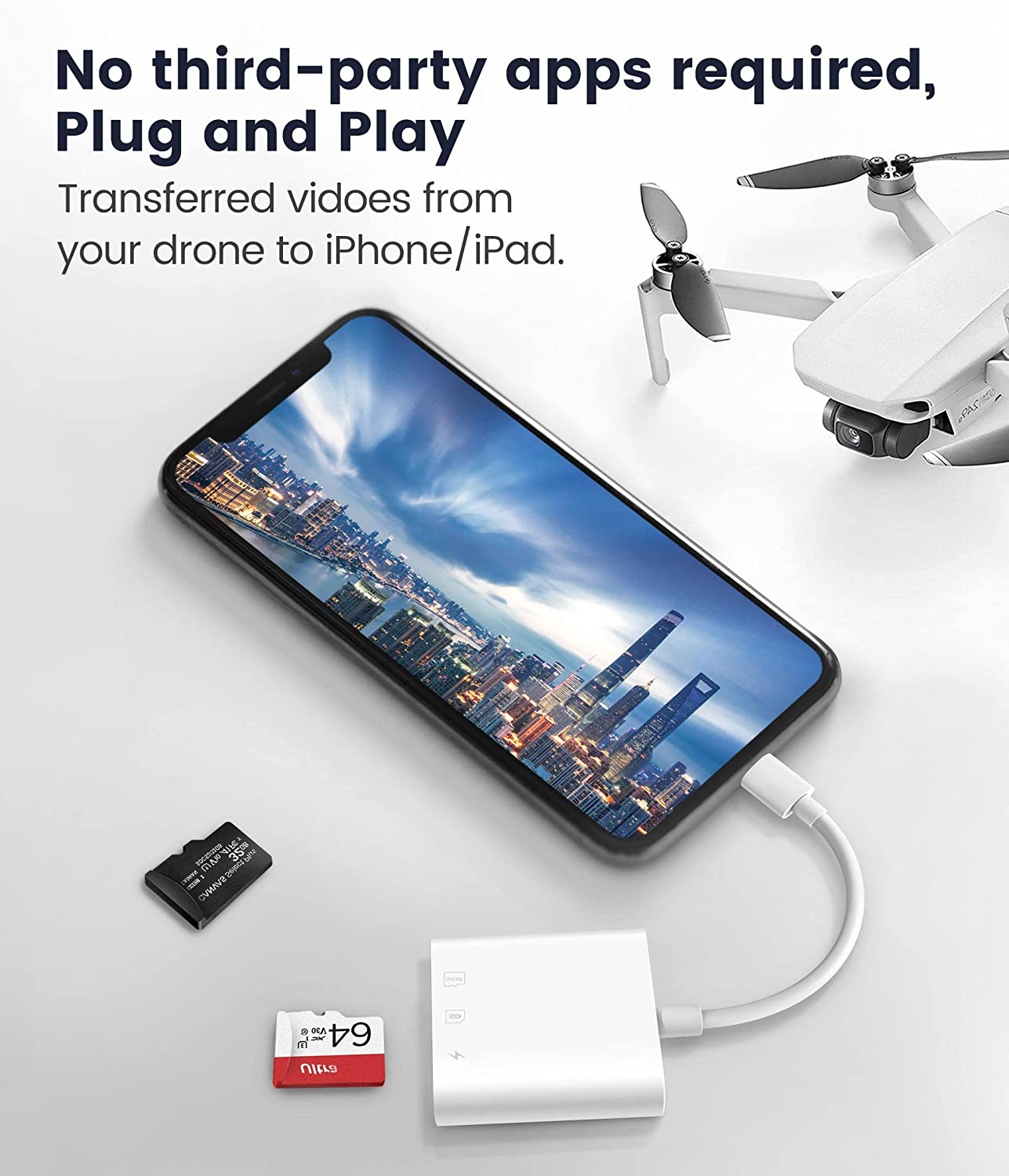 Card Reader Dji Mavic Memory Card SD Card Reader For IPhone And IPad