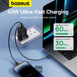 Baseus GaN5 Pro Fast Charger Dual Output USB-C 40W Cluster Black