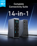 Anker Prime Charging Docking Station ( 14-in-1, Dual Display, 160W ) Gray – A83B62A1