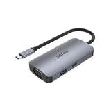 UNITEK USB-C HUB 5 IN 1 2 PORTS HDMI AND VGA  AND USB-C AND USB-A (D1051A)