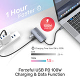 UNITEK USB-C HUB 5 IN 1 2 PORTS HDMI AND VGA  AND USB-C AND USB-A (D1051A)