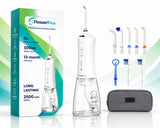 FlosserPlus Water Flosser Oral irrigator with 8 nozzles and bag (HF-P12) white | أفضل فلوسر مائي في البحرين