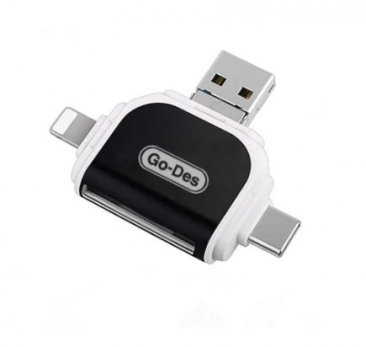 GO-DES 4IN1 MOBILE PHONE CARD READER USB-C USB-A MICRO AND LIGHTINIG  (GD-DK105)