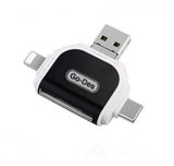 GO-DES 4IN1 MOBILE PHONE CARD READER USB-C USB-A MICRO AND LIGHTINIG  (GD-DK105)