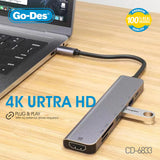GO-DES USB-C MULTI-FUNCTIONAL HUB 7IN1 (GD-6833)