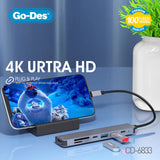 GO-DES USB-C MULTI-FUNCTIONAL HUB 7IN1 (GD-6833)