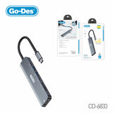 GO-DES USB-C MULTI-FUNCTIONAL HUB 7IN1 (GD-6833)