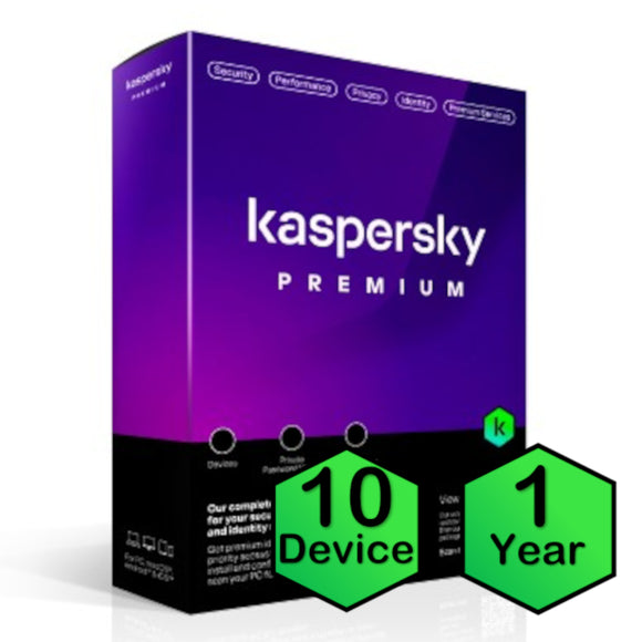 Kaspersky Premium 10 Device 5 Private Password Vault 1 Year Subscription