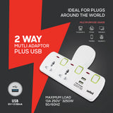 SANFORD 2 WAY MULTI ADAPTER WITH 2 USB (SF286ADP)