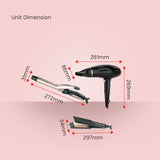 SANFORD PERSONAL CARE COMBO 4 IN 1 HAIR STRAIGHTENER ,HAIR DRYER, HAIR CURLER AND BAG (SF9681PCC)